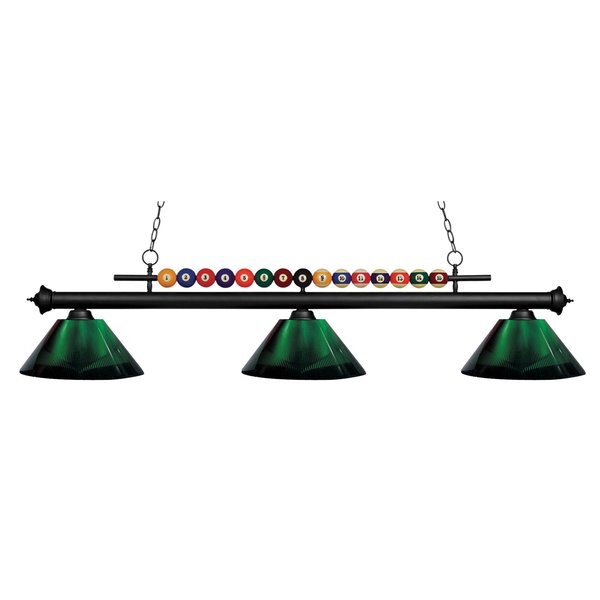 Shark 3 Light Billiard Light, Matte Black & Green
